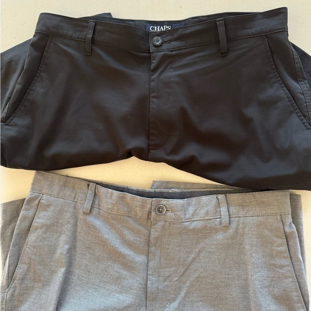 Chaps Men's Black Shorts and Van Heusen Gray Shorts